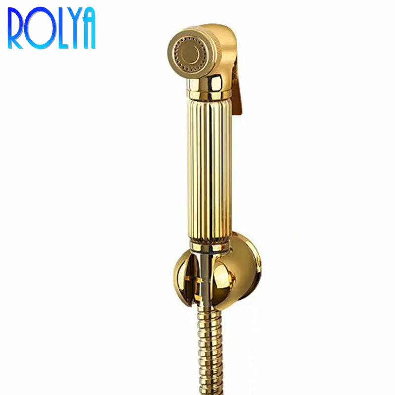 

ROLYA Luxurious Golden Toilet Hand Bidet Spray Kit Solid Premium Solid Brass Construction