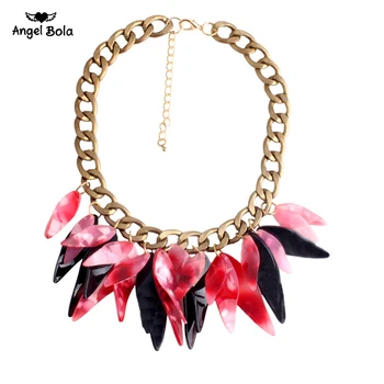 

Fashion Jewelry Bohemian Collier Statement Maxi Acrylic Necklace 2019 Black Punk Ethnic Big Long Pendant Necklace Women