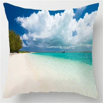 

Luxury Printing Morimo Free Shipping Funny tropic scenery Beach Stylish Custom Zippered Square Pillow Cover Pillowcases