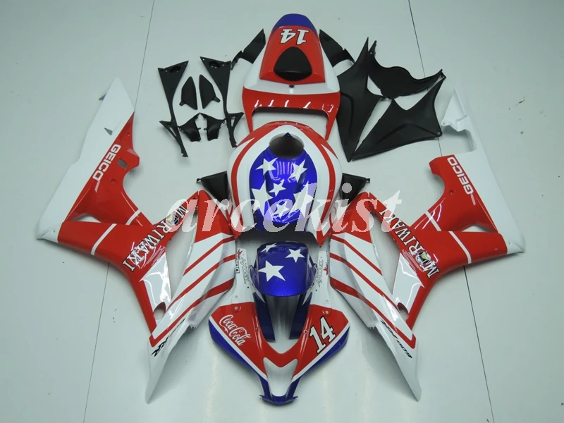 4 подарки ABS литья под давлением полный обтекатель комплект Подходит для Honda CBR600RR F5 2007 2008 07 08 600RR Обтекатели красный синий белый