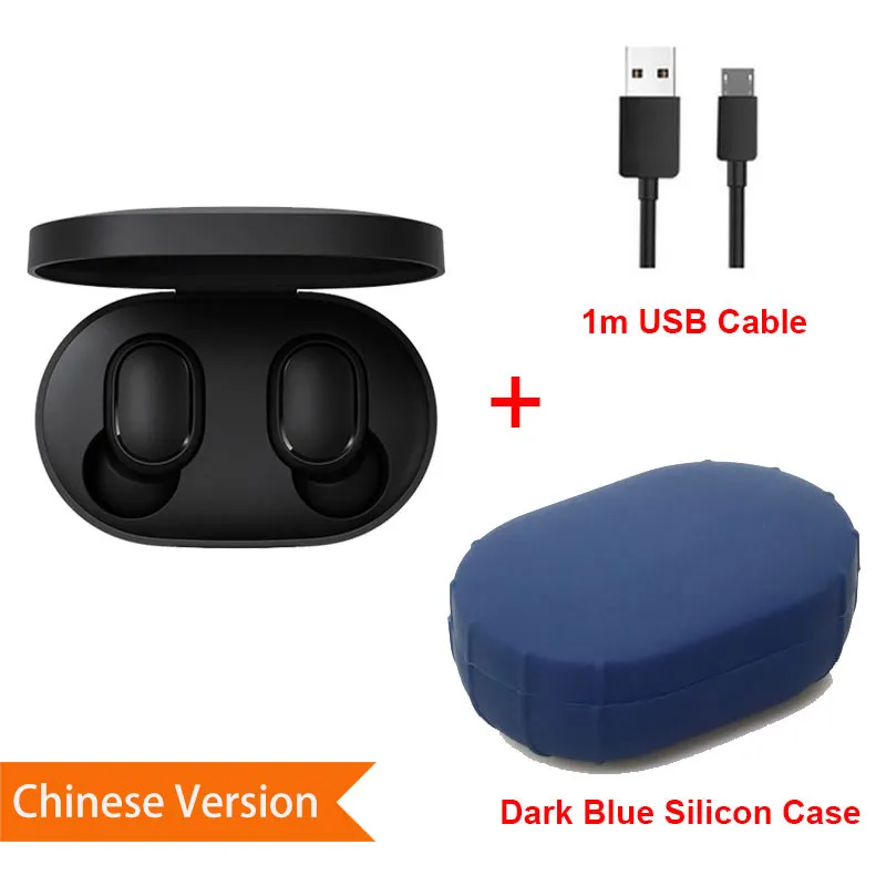 Xiaomi Redmi Airdots Xiaomi Bluetooth беспроводные стерео наушники Голосовое управление Bluetooth 5,0 шумоподавление управление - Цвет: CN SiCase DarkBlue C