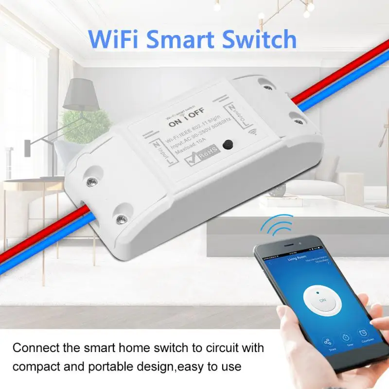 Умный дом Wi-Fi Беспроводной дистанционный выключатель цепи домовой светодиодный