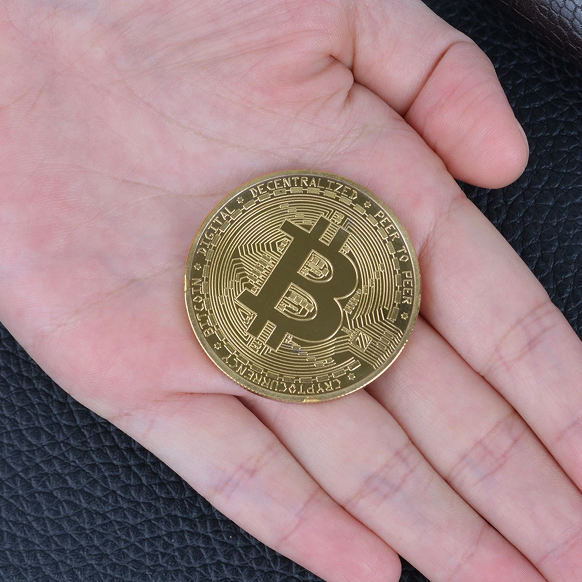 Bitcoins físicos chapados en oro BTC, colección de arte de recuerdo creativo, con funda de regalo, Metal físico, Plata de imitación antigua, 1 ud.