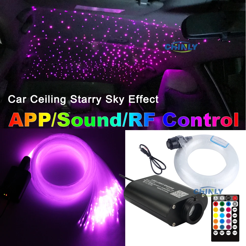 Car Fiber Optic Light Smartphone App Control Star Ceiling Lighting