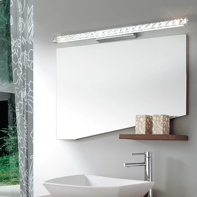 Lámpara LED moderna de cristal baño, lámpara para Espejo, espejo, luz frontal, iluminación de tocador para dormitorio, brazo telescópico, luz blanca - AliExpress Luces e iluminación
