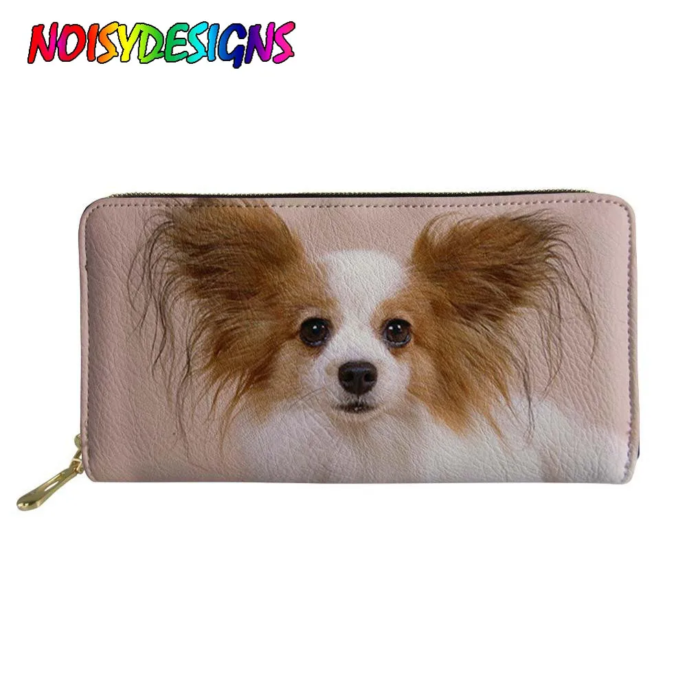 

NOISYDESIGNS Cute Dog Animal Print Wallet Women Long PU Purse Luxury Ladies Girls Storage Money Bag Bank Card Holder Case