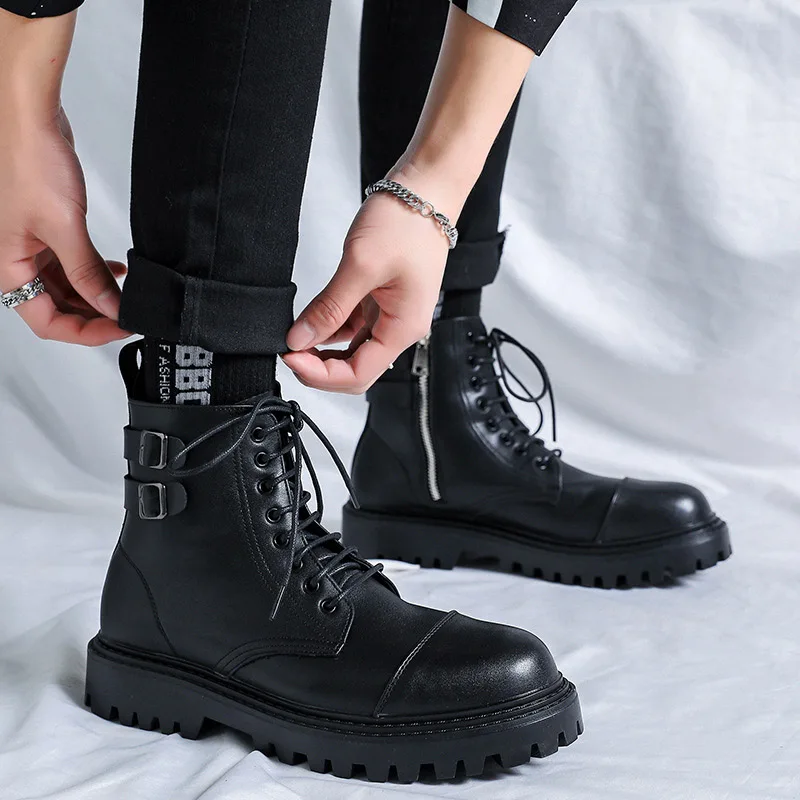 Botas de estilo Martin para hombre, zapatos de herramientas coreanos y  británicos de alta calidad, a la moda que combinan con todo, para primavera  y otoño|Botinas| - AliExpress