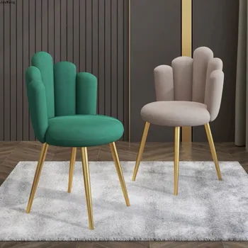 

Modern Luxury Style Lazy Makeup Stool Livingroom Furniture Hotel Nail Shop Sofa Chair Nordic Dining Chair Home Backrest Chair