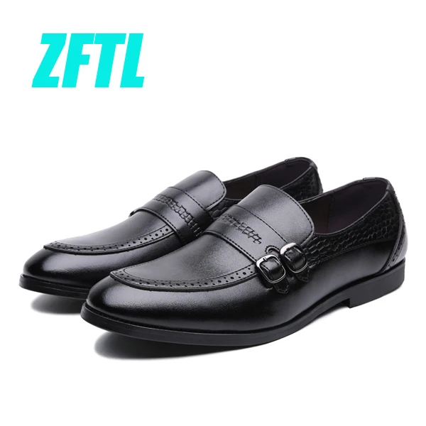 black loafers ZFTL/Новинка; мужские лоферы; большие размеры; мужская деловая модельная обувь без шнуровки; сезон весна-осень; Мужская официальная обувь; 140 - Цвет: black loafers