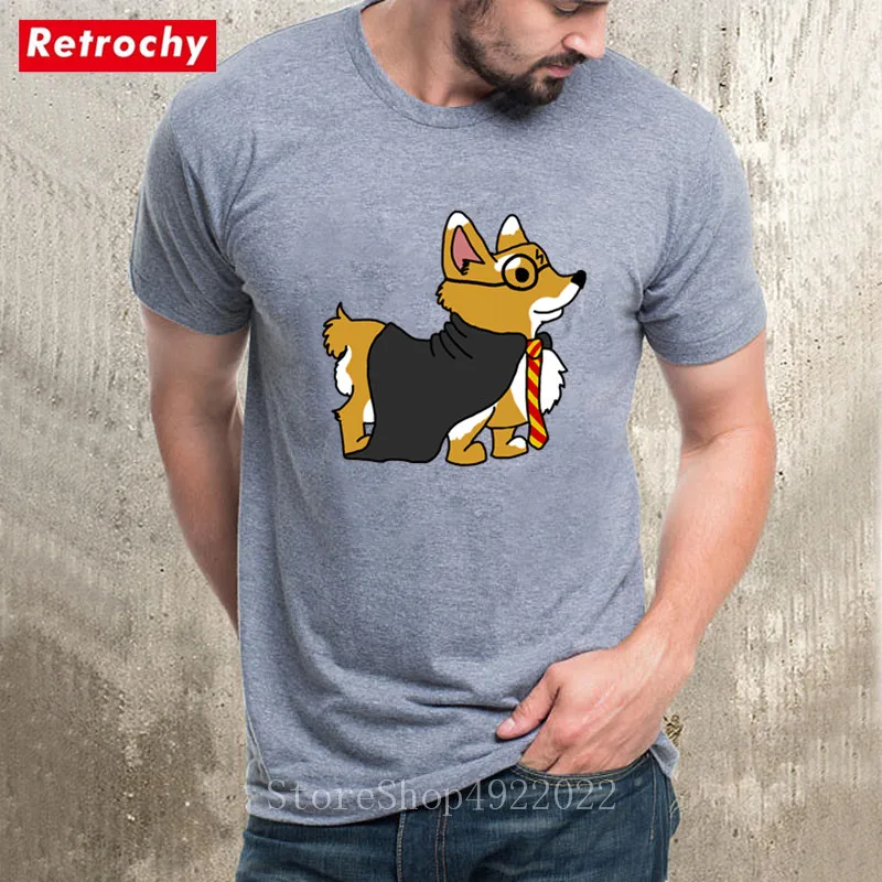 

Funny Not Today Corgi Dog Creative Tshirt Harry Magic Men's Short Sleeve Clothes Hogwarts Tee Shirt 100% Cotton Crewneck T-Shirt