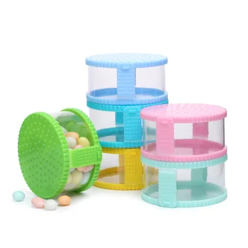 

12pcs Round transparent plastic candy box wedding candy box mini plastic box