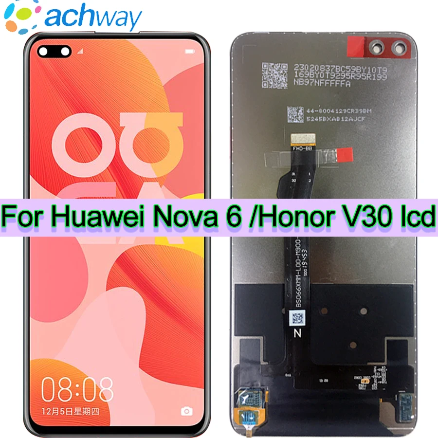 huawei Nova 6 ЖК-дисплей WLZ-AL10 WLZ-TL10 ЖК-кодирующий преобразователь сенсорного экрана в сборе huawei honor v30 View 30 ЖК-дисплей