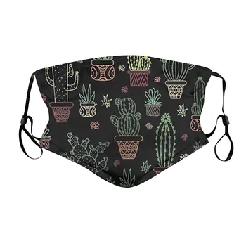 

Fashion Adult Face Mask Plant Printed Dustproof Windproof Protective Filteration Haze PM2.5 Resistant Can Put Filter Mask #BL3