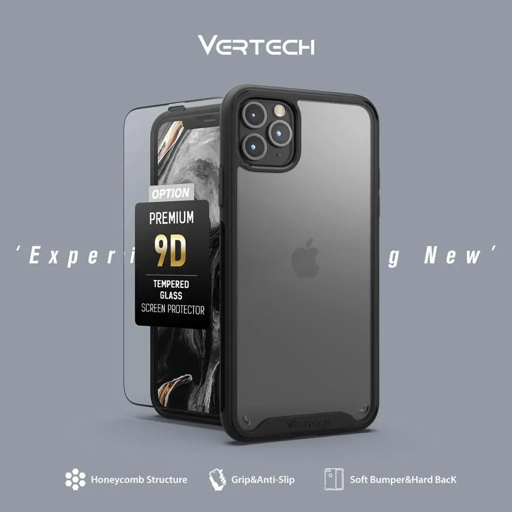 VERTECH iPhone 11 Pro Max чехол Гибридный противоударный тонкий жесткий чехол Прозрачная защитная задняя крышка и защита экрана iPhone11