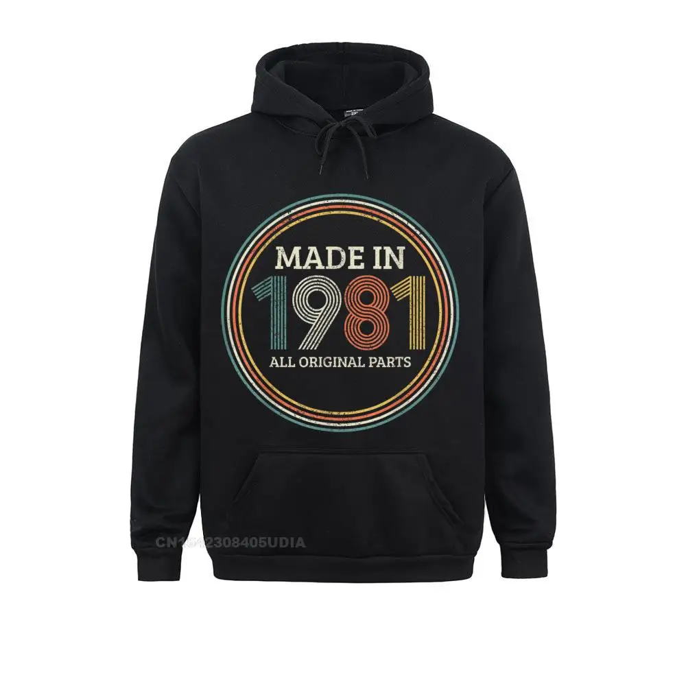 Cheap Mens Sweatshirts Mens 40th Birthday Funny Gift Retro Vintage 1981 Original Parts T-Shirt__B5806 comfortable Hoodies NEW YEAR DAY  Sportswears Long Sleeve Mens 40th Birthday Funny Gift Retro Vintage 1981 Original Parts T-Shirt__B5806black