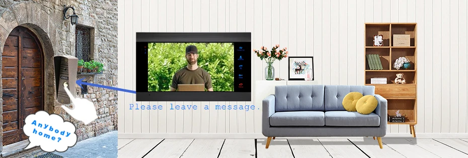 Домофон видеодомофон для дома 7 дюймов HD монитор 1200TVL дверной Звонок камера Поддержка Камера видеонаблюдения