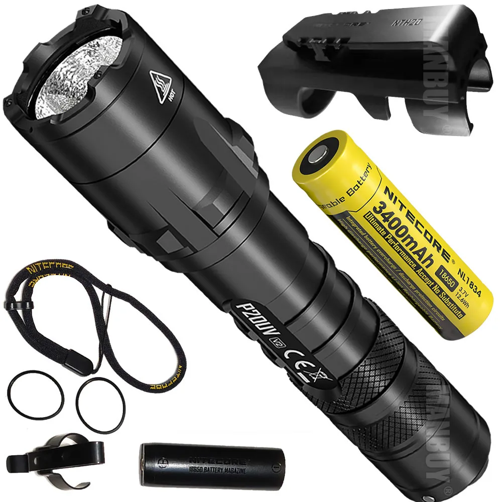 nitecore 1000 Lumen Tactical Flashlight P20UV V2 320mW UV Beam CREE XP-L2 V6 LED with 18650 Rechargeable Battery Hunting Camping