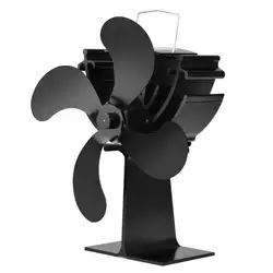 700E 4 лопасти вентилятор для печи, работающий от тепловой энергии бревна деревянная горелка Ecofan тихий черный Домашний Вентилятор для камина
