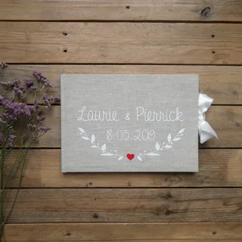 

Personalized Mr Mrs Wedding Guest Book Alternative Arrow And Love Heart Custom Name Date White Wedding Guestbook Wedding Album