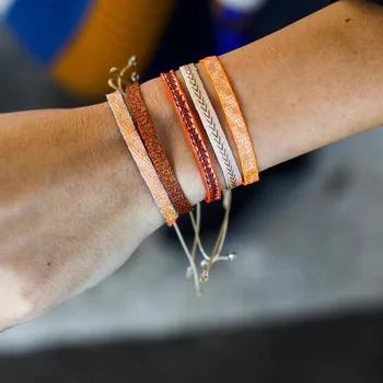 

New multi-combination threaded polyester webbing bracelet five pieces/bag decorative webbing weave decoration