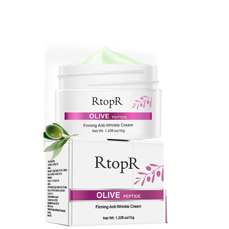 RtopR Olive Peptide Firming Anti-Wrinkle Cream Reduce Face Fine Lines Tighten Pores Whitening Oil Control Acne hydrating skin