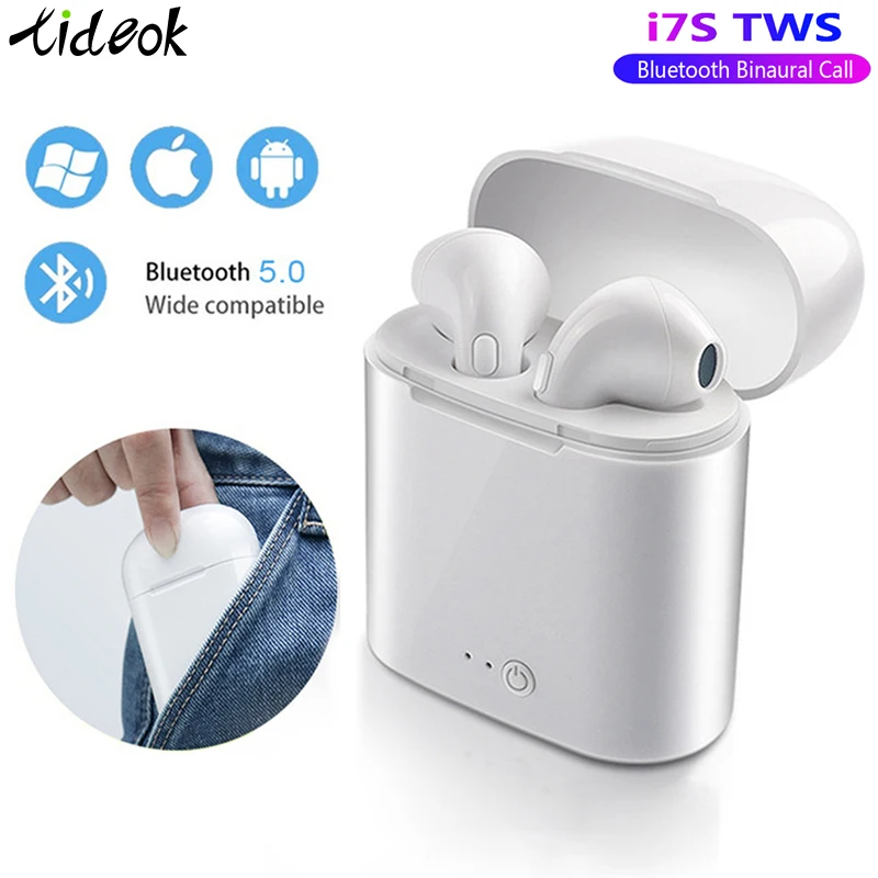 I7s TWS Bluetooth наушники стерео гарнитура с зарядным Pod беспроводные гарнитуры для