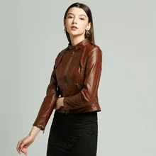Aliexpress - Women’s leather clothes, women’s leather jacket, slim fitting small coat, women’s coffee motorcycle coat