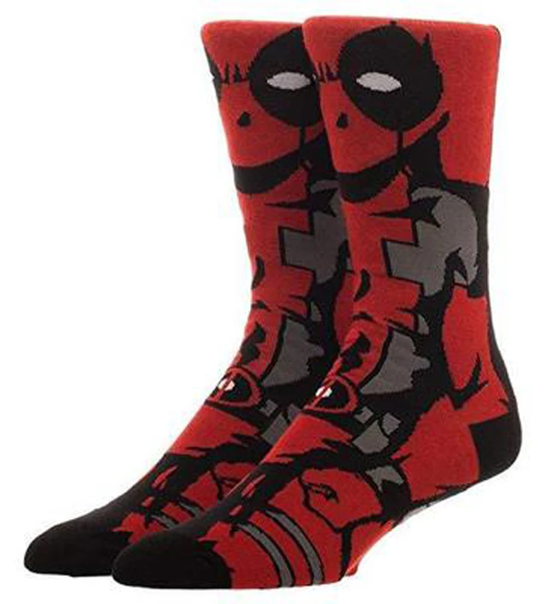 Новые американские супер-Герой мультфильма Venom носки Длинные носки искусства счастливые хипстер Flash Crazy Супермен Капитан носки Avengers - Цвет: 4