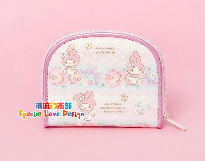 Cute Cartoon My Melody Mini Small Coin Purse Wallets Women Girls Kawaii Rabbit Rose Cherry PU Leather Money Pouch Coin Bag