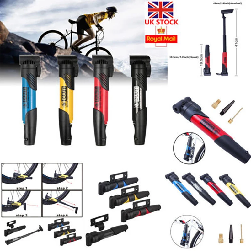 Durable Tyre Pump Inflator ABS Tool Cycling Accessories Bicycle Inflating Mountain Bike Bike Pump Practical Travel Portable