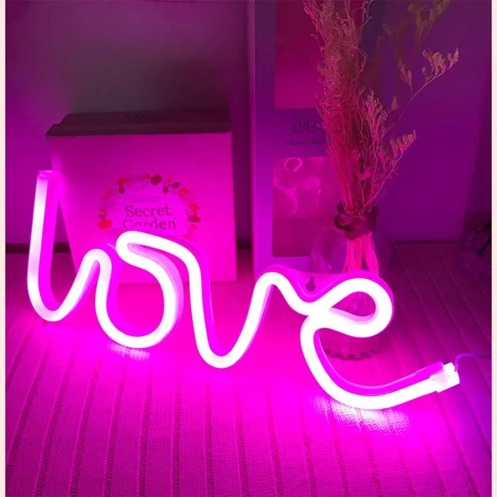 Светодиодный ночсветильник с зарядкой от USB декоративная лампа надписью Love