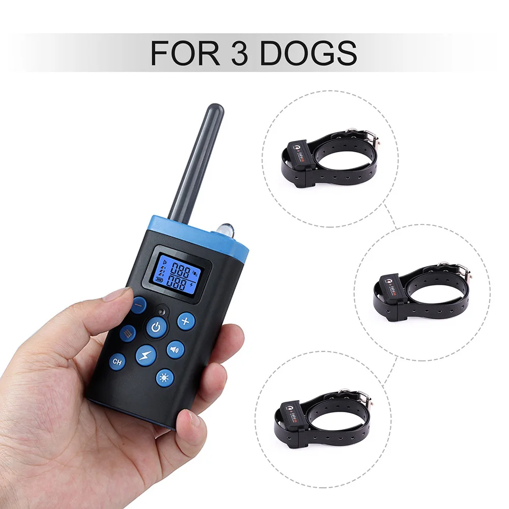 

Remote Training Collar 1100 yd Range, Waterproof Rechargeable Trainer Collar Sound Vibration Shock Collar for 1/2/3 Dogs