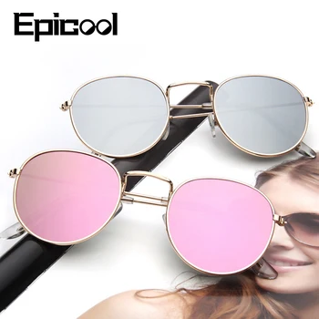 

Epicool Sunglasses Women Alloy Square Frame Sun glasses Classic Ladies Polarized Mirror Sunglasses oculos UV400