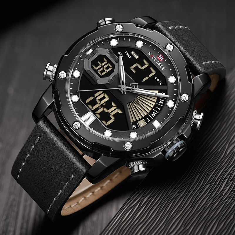 NAVIFORCE Luxury Brand Men’s Military Sports Watch Men Analog Digital Quartz Wristwatch Waterproof