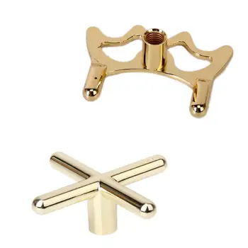 

Set of 2 Styles Brass Coated Metal Bridge Head Billiard Pool Cue Stick Accessories