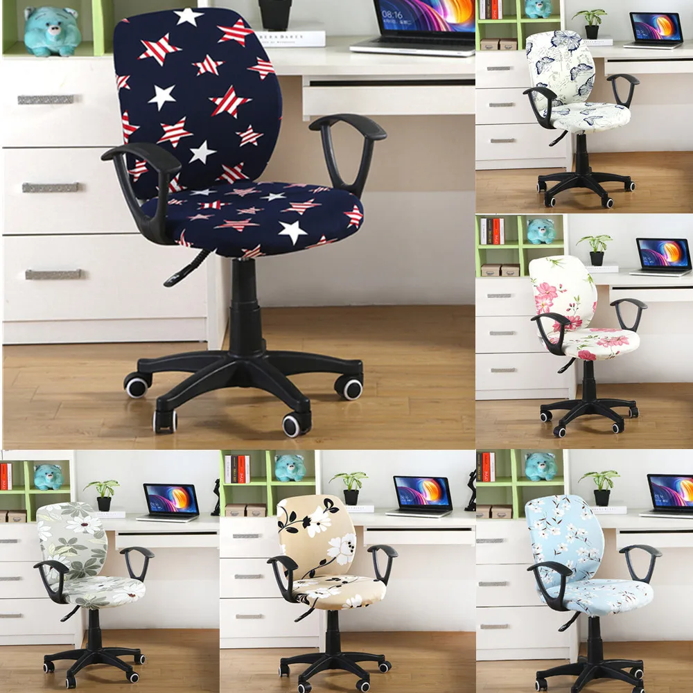 Stripe Elastic Office Computer Chair Cover Side Arm Chair Cover Recouvre Chaise Stretch Rotating Lift Chair Cover Without Chair