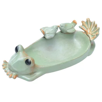 

1pc Idyllic Style Frog Shaped Succulent Flower Pot Ceramic Crafts Color Glaze Ceramic Flower Pot (Green)