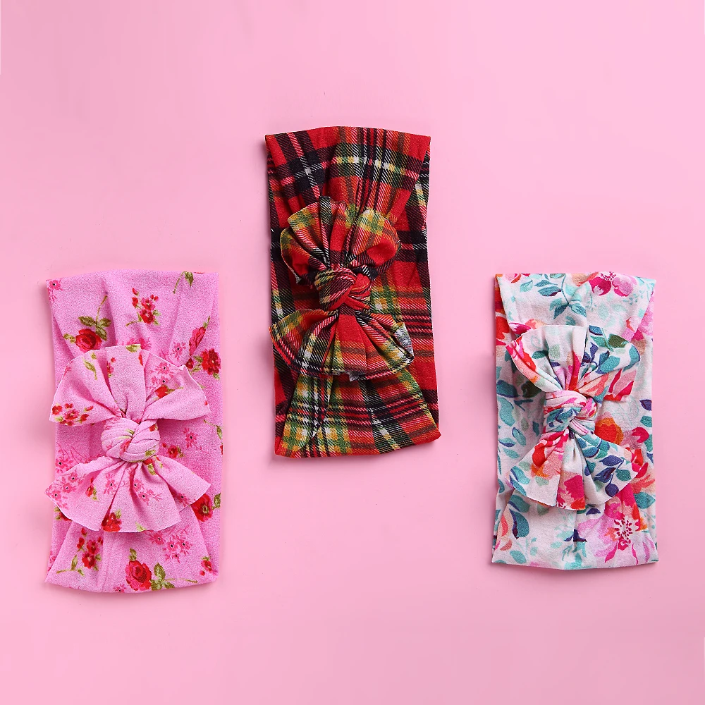 1pcs Kids Bow Knot Nylon Headband Children Girls Hair Band Turban Headband Cute Style Headwear bandeau