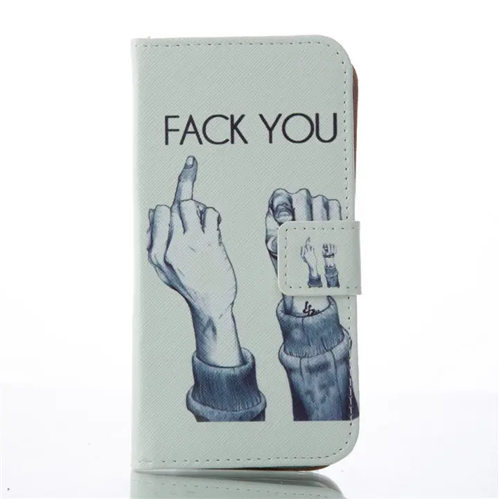 Fack You Флип-чехол для телефона для samsung Galaxy j2Pro A8 A5 S9 S8 S7 S6 S5 A3 j5 j3 Prime кожаный с силиконовым держателем крышки P23G - Цвет: Fack You