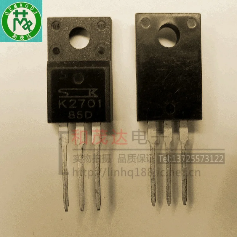 5 шт., новые оригинальные кнопки 2SK2701 K2701 TO-220F 450V 7A на