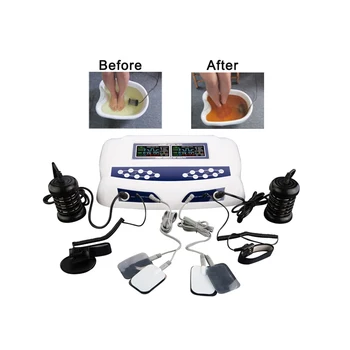 

Dual Ion Detox Foot Bath Spa Machine Ionic Detox Cell Cleanse Machine Colored LCD with 2 Stainless Steel Arrays