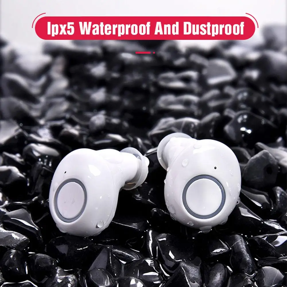 Мини Bluetooth 5,0, гарнитура, беспроводная гарнитура, 3D стерео Спортивные Беспроводные наушники, наушники, 500 мАч, перезаряжаемые для наушников