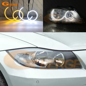 

For BMW E90 E91 saloon touring pre LCI headlight Excellent Ultra bright Dual Color Switchback led angel eyes drl turn signal