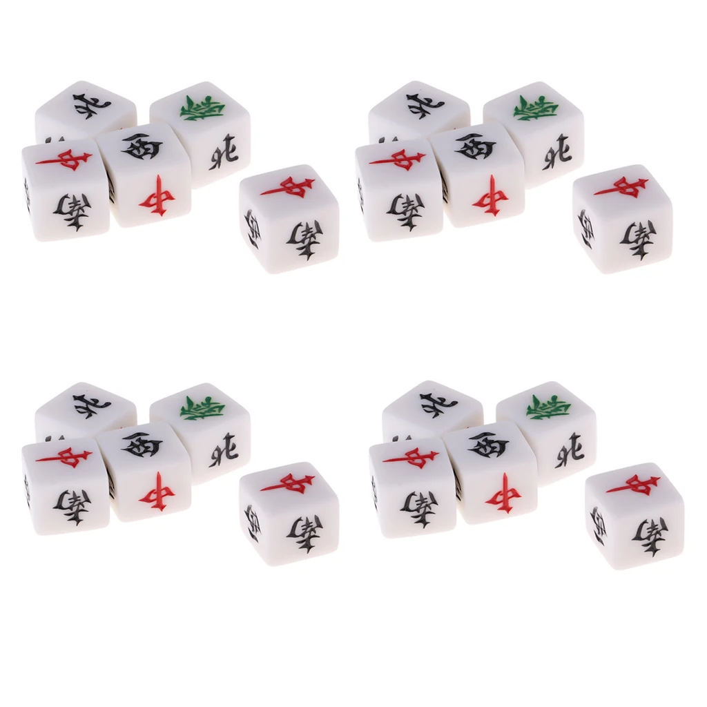 MagiDeal Настольная игра маджонг аксессуары набор из 20 акриловых игра в кости
