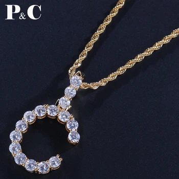 

Zircon Tennis Letters Necklaces & Pendant Women Men Rock hip hop bling jewelry iced out with Gold Silver rope Chain