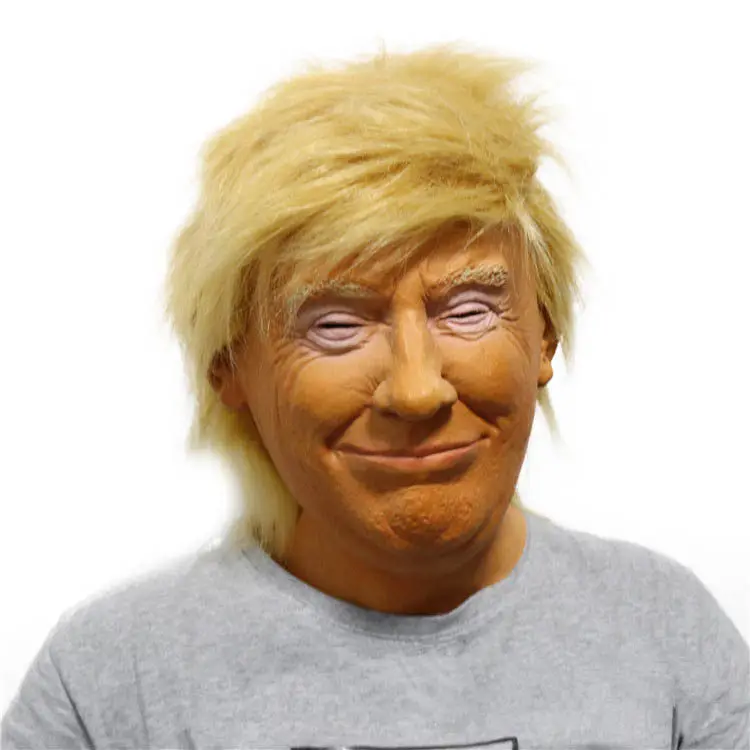 [Funny] Halloween Dress Latex Donald Trump Mask High Quality Rubber cosplay Costume party toy kids adult gift prank game | Игрушки и