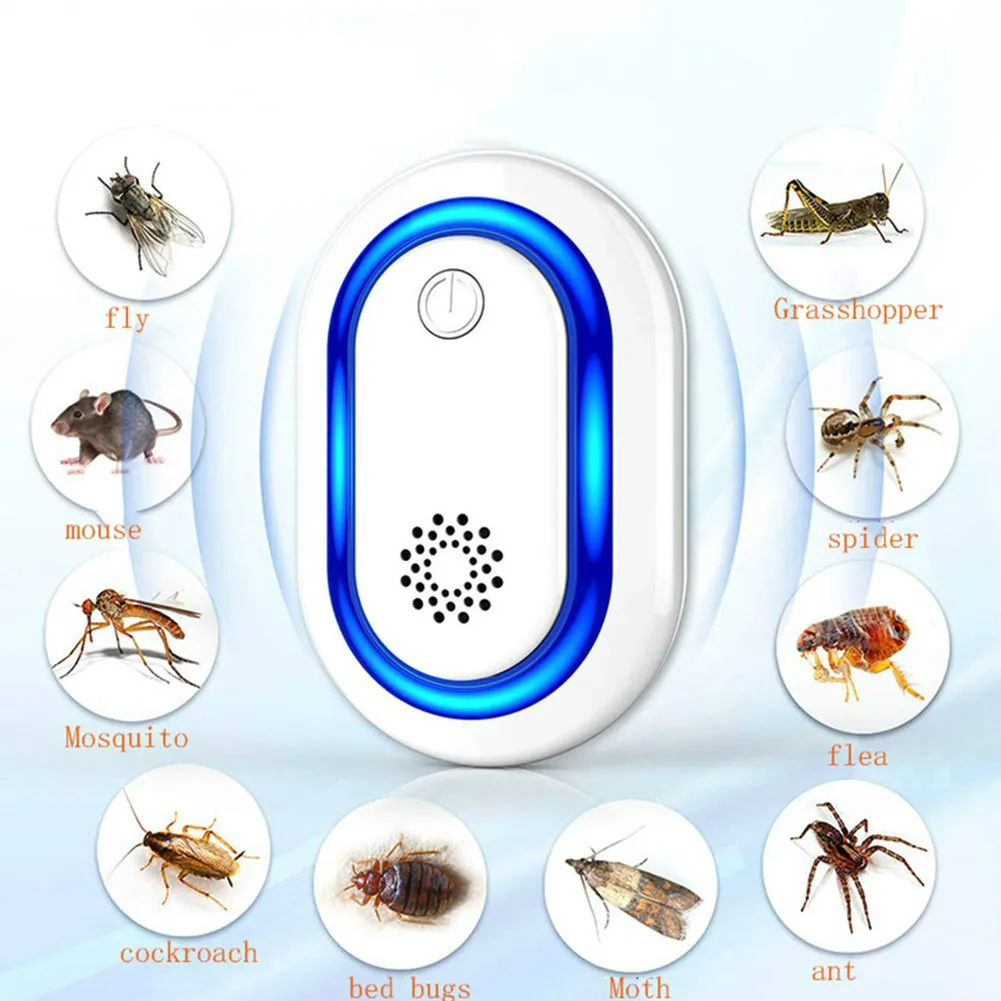 

Frequency Conversion Electronic Ultrasonic Anti Mosquito Insect Repeller Rat Mouse Cockroach Pest Reject Repellent EU/US/UK Plug