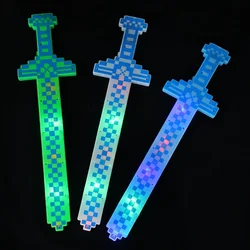 Led espada de brinquedo sabre de luz criativo plástico crianças vocal piscando espada luminosa impressão espada