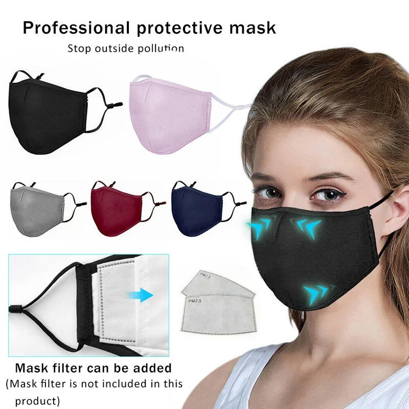 

IN STOCK 10PCS Cotton PM2.5 Mouth Mask Anti Pollution Mask With Filter Paper Dust Respirator Washable Reusable Mask Mouth Muffle
