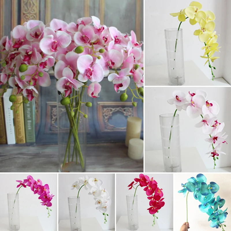 36Heads Artifical Silk Flowers Bouquet Orchid Wedding Party Tool 